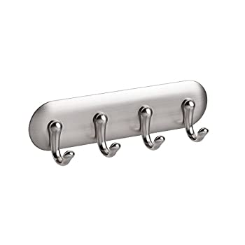 【中古】【輸入品・未使用】(Small%ｶﾝﾏ% Brushed) - InterDesign AFFIXX%ｶﾝﾏ% Peel and Stick Strong Self-Adhesive Key Storage Rack for Kitchen%ｶﾝﾏ% Office%ｶﾝﾏ% Entryw