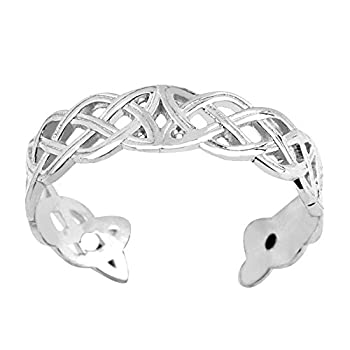 【中古】【インポート品・未当て嵌める】14K White Gold Celtic Knot Weave Design Cuff Style Adjustable Toe Ring