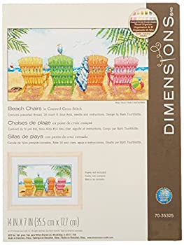 【中古】【輸入品・未使用】DimensionS カラービーチチェア カウントクロスステッチキット 14枚 ライトブルーアイダ 7インチ x 14インチ｜スカイマーケットプラス