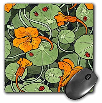 【中古】【輸入品・未使用】Art Nouveau オレンジナストルチウムフラワー テントウムシ - マウスパッド、8 x 8 インチ (mp_216475_1)｜スカイマーケットプラス