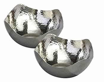 【中古】【輸入品・未使用】Elegance Silver Set of 2 Elegance Hammered 5.5-inch Stainless Steel Wave Serving Bowls by Elegance Silver