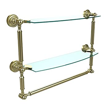 【中古】【インポート品・未当て嵌める】Allied Brass 18\u0027x5\u0027 Dble Shelf w/Towel Bar Satin Brass [並行輸入品]