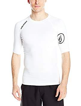 【中古】【輸入品・未使用】Volcom メンズ 無地 半袖 UV保護 50+ ラッシュガード カラー: グレイ