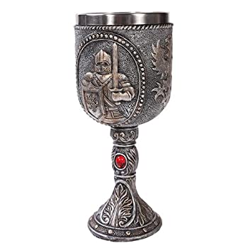 【中古】【輸入品・未使用】Medieval Knight Wine Goblet Made ofポリレジンwithステンレススチールリム