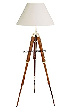 【中古】【インポート品・未当て嵌める】Thor Classical Designer Marine三脚架フロアランプレトロビンテージ木製三脚照明ランプ ライト・照明器具-インテリア・寝具・収納-フロアスタンド・ランプ