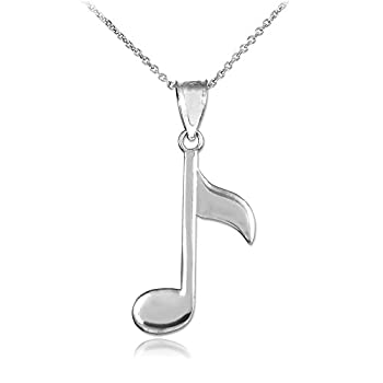 【中古】【輸入品・未使用】925スターリングシルバーEighth Noteペンダントネックレス シルバー