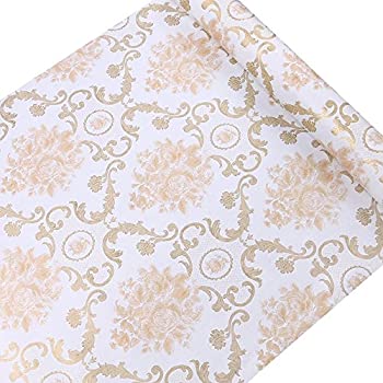 【中古】【輸入品・未使用】simplelife4uゴールドダマスク粘着シェルフ引き出しライナーDecorative連絡ペーパーバレンタインの日ギフト