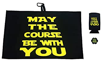 【中古】【輸入品・未使用】Giggle Golf May The Course Be with You ゴルフワッフルタオル ポーカーチップ&スリム缶クーラー
