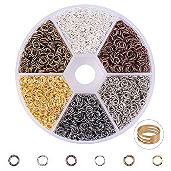 【中古】【輸入品・未使用】PandaHall Elite 1 Box 6 Colors 3300 Pcs Iron Plated Jump Rings Unsoldered 4mm Diameter Jewelry Making Findings by Pandahall