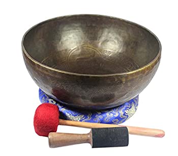【中古】【輸入品・未使用】仏陀の彫像 14インチ チベット ハンドメイド 彫刻歌ボウル