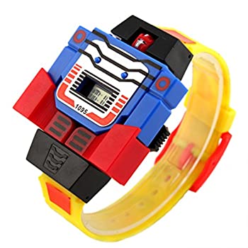 【中古】【インポート品・未当て嵌める】VIGOROSO ボーイズ ガールズ キッズ デジタル PUご覧なさる トランスフォーマー バンブルビー ポンチ絵 腕時計