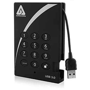 【中古】【インポート品・未当てはめる】Apricorn Aegis Padlock 500 GB USB 3.0 256-bit AES XTS Hardware Encrypted Portable External Hard Drive (A25-3PL256-500) [並行輸入品]