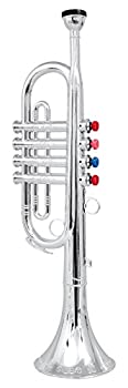 【中古】【輸入品・未使用】[Click n' Play]Click N' Play Metallic Silver Kids Trumpet Horn Wind Instrument with 4 Colored Keys CNP0245 [並行輸入品]｜スカイマーケットプラス