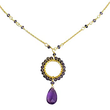 【中古】【輸入品・未使用】Novica 24?Kゴールドメッキスターリングシルバーアメジストとアイオライトペンダントネックレス、17.0?%ﾀﾞﾌﾞﾙｸｫｰﾃ% ' Iris雨、'