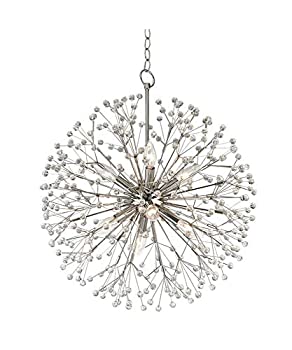 【中古】【インポート品・未当て嵌める】Hudson Valley Lighting 6020-PN Dunkirk 8灯シャンデリヤ 光輝Ni完成 せつ然たる結晶