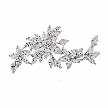 【中古】【輸入品・未使用】GULICX Silver Plated Base Diamante Zircon Flower Blossom Brooch Badge Pin Classic Design for Women