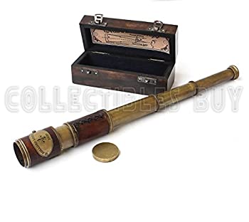 【中古】【輸入品・未使用】Brass & Leather Sailor Look Brass Antique Sea Marine Telscope 16,287円