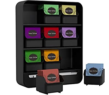 【中古】【輸入品・未使用】Mind Reader %ﾀﾞﾌﾞﾙｸｫｰﾃ%Baggy%ﾀﾞﾌﾞﾙｸｫｰﾃ% Tea Bag holder and Condiment Organizer%ｶﾝﾏ% Black by Mind Reader [並行輸入品]｜スカイマーケットプラス