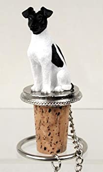 【中古】【輸入品・未使用】Fox Terrier Black/White Wine Bottle Stopper - DTB50B