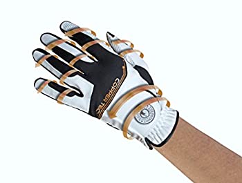 【中古】【輸入品・未使用】Copper Tech メンズ 銅テック ゴルフグローブ ホワイト/ブラック フリーサイズ