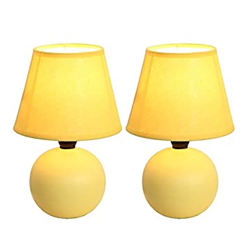 【中古】【輸入品・未使用】Simple Designs LT2008-YLW-2PK Mini Ceramic Globe Table Lamp 2 Pack Set%ｶﾝﾏ% Yellow [並行輸入品]