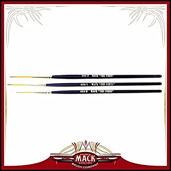 【中古】【輸入品・未使用】Set of 3 Size 0-2 Series 444 The Virus Scrolling Script Pinstriping Brush With Specially Blended Golden Taklon by Andrew Mack Brush|スカイマーケットプラス