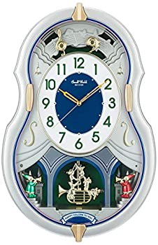 【中古】【輸入品・未使用】リズム(RHYTHM) 電波時計 掛け時計 アナログ スモールワールドカラーズ 30曲 メロディ 振り子 シャンペン ゴールド Small World 4MN543RH18 [並｜スカイマーケットプラス