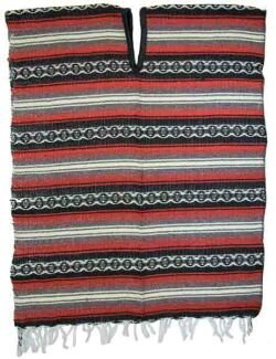 【中古】【輸入品・未使用】Mexican Blanket Poncho Costume (Red) by CMFA [並行輸入品]