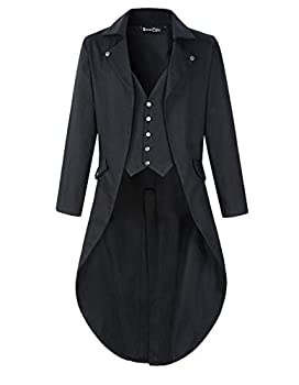 【中古】【輸入品・未使用】DarcChic 男性用 ゴシック テールコートジャケット ブラック スチームパンク VTG ヴィクトリアンコート US サイズ: X-Large カラー: ブラック