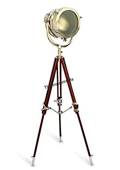 【中古】【インポート品・未当て嵌める】Authentic Designer床探照燈注目の的with Heavy三脚架照明ランプ照明ランプ