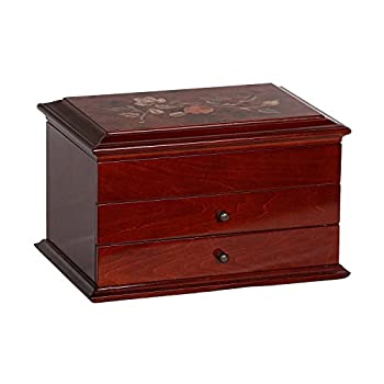 【中古】【輸入品・未使用】Mele & Co. Brayden木製ジュエリーボックス 寄木細工の花モチーフ (ウォールナット仕上げ)