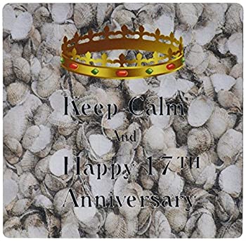 【中古】【インポート品・未当て嵌める】3dRose 8 x 8 x 0 25 Inches Keep Calm and Happy 17th Anniversary with Shells Photo Mouse Pad (mp_162849_1) [並行輸入品]