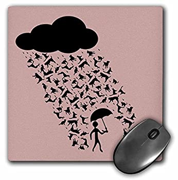 【中古】【輸入品・未使用】3dRose LLC 8 x 8 x 0.25 Inches Raining Cats N Dogs in Pink N Black Pattern Mouse Pad (mp_46545_1) [並行輸入品]画像