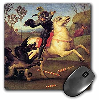 【中古】【インポート品・未当て嵌める】3dRose LLC 8 x 8 x 0.25 Inches St. George and The Dragon by Raphael Mouse Pad (mp_130174_1) [並行輸入品] その他-パソコン