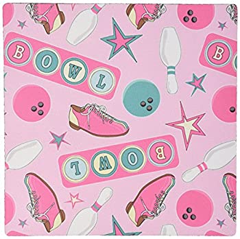 【中古】【インポート品・未当て嵌める】3dRose LLC 8 x 8 x 0.25 Inches Mouse Pad%ｶﾝﾏ% Retro Bowling Print Pink (mp_172146_1) [並行輸入品]