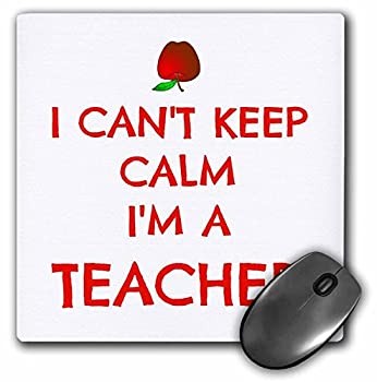 【中古】【輸入品・未使用】3dRose LLC 8 x 8 x 0.25 Inches Mouse Pad%ｶﾝﾏ% I Cant Keep Calm Im A Teacher. Red%ｶﾝﾏ% Apple - (mp_172349_1) [並行輸入品]