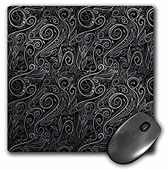 【中古】【インポート品・未当て嵌める】3dRose a Elegant Vintage Floral Damasks インチ Silver and Black Mouse Pad (mp_201086_1) [並行輸入品] その他-パソコン・周辺機器-パソコン