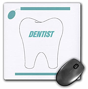 【中古】【輸入品・未使用】3dRose LLC 8 x 8 x 0.25 Inches Mouse Pad%ｶﾝﾏ% Large White Tooth and Aqua Toothbrush with 'Dentist' (mp_43844_1) [並行輸入品]