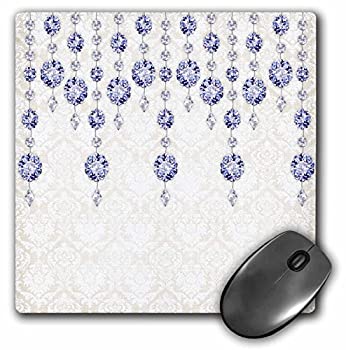 【中古】【輸入品・未使用】3dRose Brilliant Blue Sparkle Jewels over a Light Damask Mouse Pad%ｶﾝﾏ% 8' x 8' (mp_211114_1) [並行輸入品] 10,949円