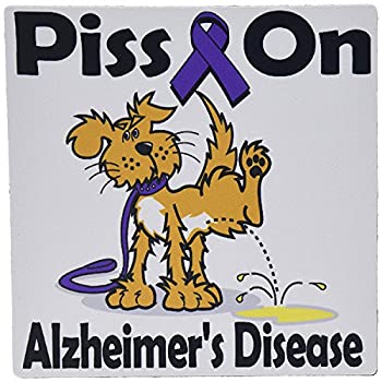 【中古】【輸入品・未使用】3dRose LLC 8 x 8 x 0.25 Inches Mouse Pad%ｶﾝﾏ% Piss on Alzheimers Disease Awareness Ribbon Cause Design (mp_115780_1) [並行輸入品]