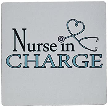 【中古】【インポート品・未当て嵌める】3dRose LLC 8 x 8 x 0.25 Inches Mouse Pad%ｶﾝﾏ% Nurse インチ Charge Blue Heart Stethoscope - (mp_181848_1) [並行輸入品] パソコン-パソコン・周辺機器