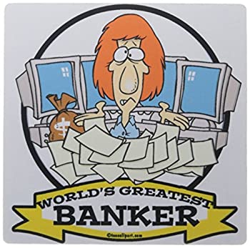 【中古】【輸入品・未使用】3dRose Funny Worlds Greatest Banker Occupation Job Cartoon Mouse Pad (mp_102955_1) [並行輸入品]