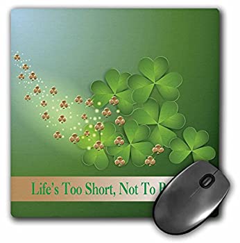 【中古】【インポート品・未当て嵌める】3dRose Beautiful Green and Gold Shamrocks Lifes Too Short Not To Be Irish Mouse Pad (mp_180864_1) [並行輸入品] パソコン-その他