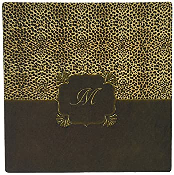 【中古】【輸入品・未使用】3dRose LLC 8 x 8 x 0.25 Inches Mouse Pad%ｶﾝﾏ% Elegant Cheetah Animal Print with Gold Framed Monogram Letter M (mp_113828_1) [並行輸入品
