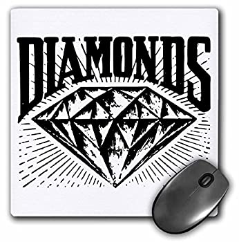 【中古】【インポート品・未当て嵌める】3dRose LLC 8 x 8 x 0.25 Inches Mouse Pad%ｶﾝﾏ% Black and White Diamond Jewel (mp_162261_1) [並行輸入品]