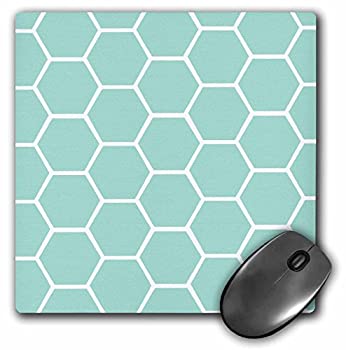 【中古】【インポート品・未当て嵌める】3dRose LLC 8 x 8 x 0.25 Inches Mouse Pad%ｶﾝﾏ% Mint Honeycomb Pattern - Pastel Aqua Blue Hexagons - Light Teal Turquoise Bee Hive Hexago パソコン-パソコン・周辺機器