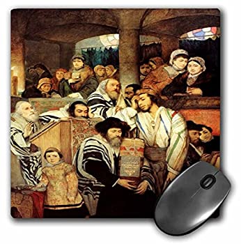 【中古】【インポート品・未当て嵌める】3dRose LLC 8 x 8 x 0.25 Inches 1878 Painting of Jews Praying on Yom Kippur Mouse Pad (mp_61987_1) [並行輸入品]