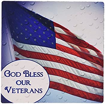 【中古】【インポート品・未当て嵌める】3dRose LLC 8 x 8 x 0.25 Inches Mouse Pad%ｶﾝﾏ% An American Flag with Text God Bless Our Veterans (mp_157321_1) [並行輸入品]