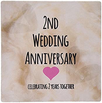 【中古】【インポート品・未当て嵌める】3dRose 8 x 8 x 0.25 Inches 2nd Wedding Anniversary Gift Cotton Celebrating 2 Years Together Mouse Pad (mp_154429_1) [並行輸入品]
