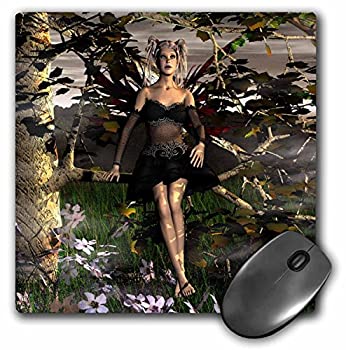 【中古】【輸入品・未使用】3dRose LLC 8 x 8 x 0.25 Inches Mouse Pad%ｶﾝﾏ% Epiphany Goth Fairy by Tree (mp_30596_1) [並行輸入品]